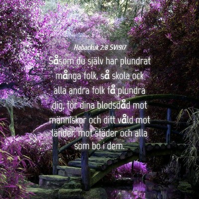 Picture 04 - Habackuk 2:8 SV1917 - Såsom du själv har plundrat många folk, så - Bible Verse Picture