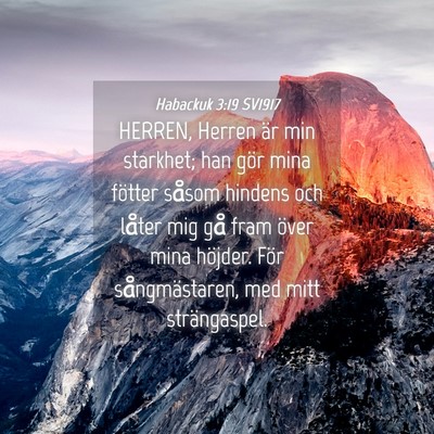 Picture 04 - Habackuk 3:19 SV1917 - HERREN, Herren är min starkhet; han gör mina - Bible Verse Picture