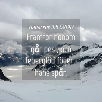 Picture 04 - Habackuk 3:5 SV1917 - Framför honom går pest, och feberglöd följer - Bible Verse Picture