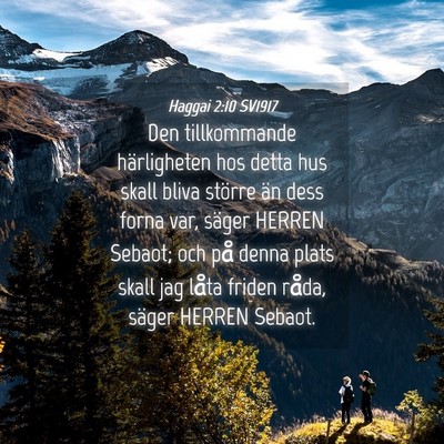 Picture 04 - Haggai 2:10 SV1917 - Den tillkommande härligheten hos detta hus skall - Bible Verse Picture