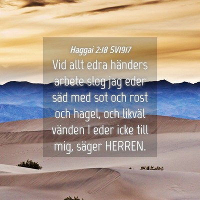 Picture 04 - Haggai 2:18 SV1917 - Vid allt edra händers arbete slog jag eder säd - Bible Verse Picture