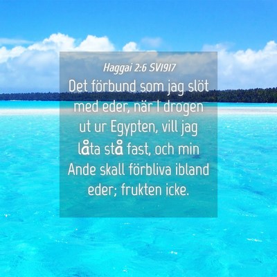 Picture 04 - Haggai 2:6 SV1917 - Det förbund som jag slöt med eder, när I - Bible Verse Picture