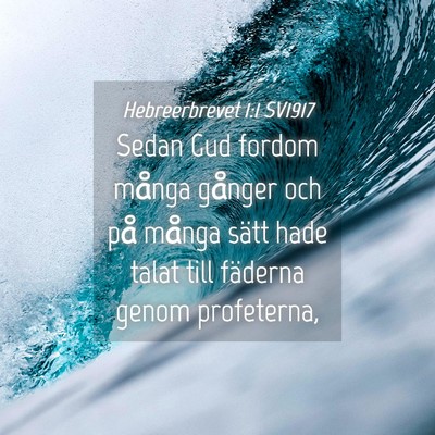 Picture 04 - Hebreerbrevet 1:1 SV1917 - Sedan Gud fordom många gånger och på många - Bible Verse Picture