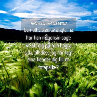 Picture 04 - Hebreerbrevet 1:13 SV1917 - Och till vilken av änglarna har han någonsin - Bible Verse Picture