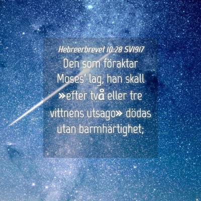 Picture 04 - Hebreerbrevet 10:28 SV1917 - Den som föraktar Moses' lag, han skall »efter - Bible Verse Picture