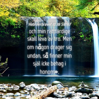 Picture 04 - Hebreerbrevet 10:38 SV1917 - och min rättfärdige skall leva av tro. Men om - Bible Verse Picture