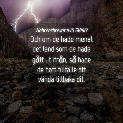 Picture 04 - Hebreerbrevet 11:15 SV1917 - Och om de hade menat det land som de hade gått - Bible Verse Picture