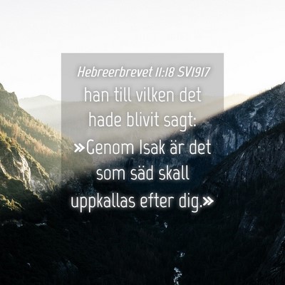 Picture 04 - Hebreerbrevet 11:18 SV1917 - han till vilken det hade blivit sagt: »Genom - Bible Verse Picture