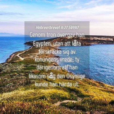 Picture 04 - Hebreerbrevet 11:27 SV1917 - Genom tron övergav han Egypten, utan att låta - Bible Verse Picture