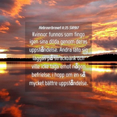 Picture 04 - Hebreerbrevet 11:35 SV1917 - Kvinnor funnos som fingo igen sina döda genom - Bible Verse Picture