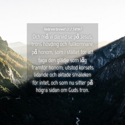 Picture 04 - Hebreerbrevet 12:2 SV1917 - Och må vi därvid se på Jesus, trons hövding - Bible Verse Picture