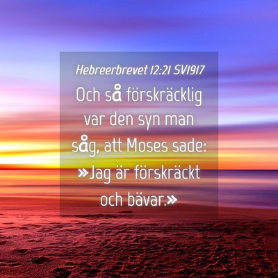Picture 04 - Hebreerbrevet 12:21 SV1917 - Och så förskräcklig var den syn man såg, att - Bible Verse Picture