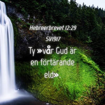 Picture 04 - Hebreerbrevet 12:29 SV1917 - Ty »vår Gud är en förtärande - Bible Verse Picture