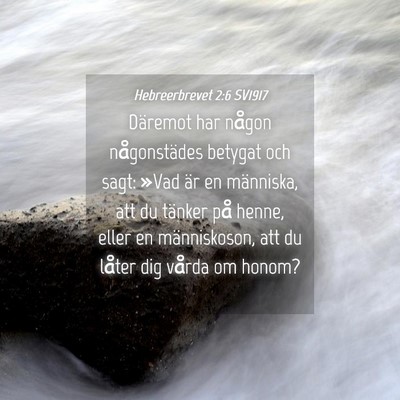 Picture 04 - Hebreerbrevet 2:6 SV1917 - Däremot har någon någonstädes betygat och - Bible Verse Picture