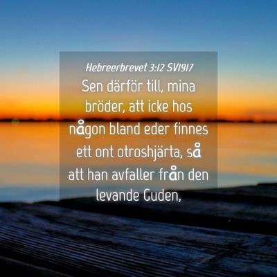Picture 04 - Hebreerbrevet 3:12 SV1917 - Sen därför till, mina bröder, att icke hos - Bible Verse Picture