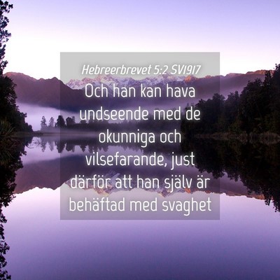 Picture 04 - Hebreerbrevet 5:2 SV1917 - Och han kan hava undseende med de okunniga och - Bible Verse Picture