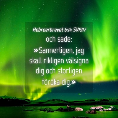 Picture 04 - Hebreerbrevet 6:14 SV1917 - och sade: »Sannerligen, jag skall rikligen - Bible Verse Picture