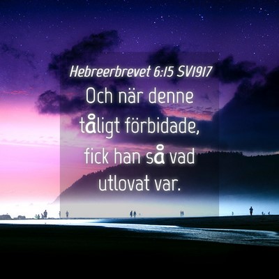 Picture 04 - Hebreerbrevet 6:15 SV1917 - Och när denne tåligt förbidade, fick han så - Bible Verse Picture
