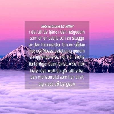 Picture 04 - Hebreerbrevet 8:5 SV1917 - i det att de tjäna i den helgedom som är en - Bible Verse Picture