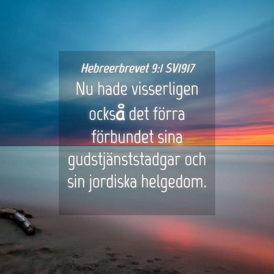 Picture 04 - Hebreerbrevet 9:1 SV1917 - Nu hade visserligen också det förra förbundet - Bible Verse Picture