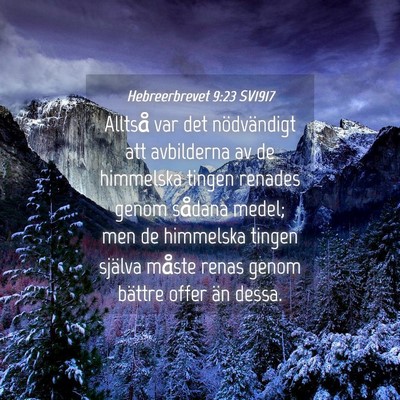 Picture 04 - Hebreerbrevet 9:23 SV1917 - Alltså var det nödvändigt att avbilderna av de - Bible Verse Picture