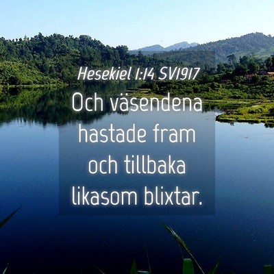 Picture 04 - Hesekiel 1:14 SV1917 - Och väsendena hastade fram och tillbaka likasom - Bible Verse Picture