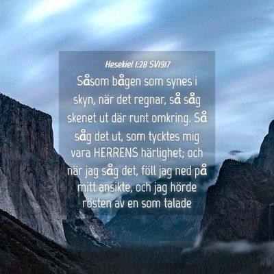 Picture 04 - Hesekiel 1:28 SV1917 - Såsom bågen som synes i skyn, när det regnar, - Bible Verse Picture