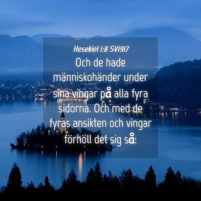 Picture 04 - Hesekiel 1:8 SV1917 - Och de hade människohänder under sina vingar - Bible Verse Picture