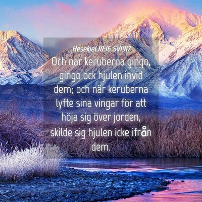 Picture 04 - Hesekiel 10:16 SV1917 - Och när keruberna gingo, gingo ock hjulen invid - Bible Verse Picture