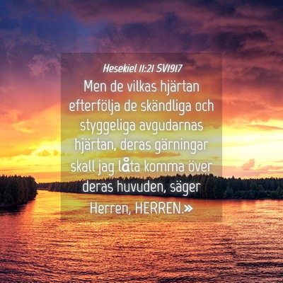 Picture 04 - Hesekiel 11:21 SV1917 - Men de vilkas hjärtan efterfölja de skändliga - Bible Verse Picture