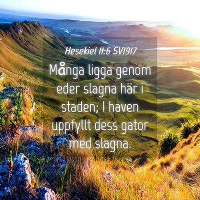 Picture 04 - Hesekiel 11:6 SV1917 - Många ligga genom eder slagna här i staden; I - Bible Verse Picture