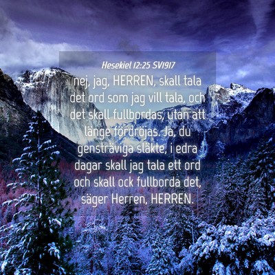 Picture 04 - Hesekiel 12:25 SV1917 - nej, jag, HERREN, skall tala det ord som jag vill - Bible Verse Picture