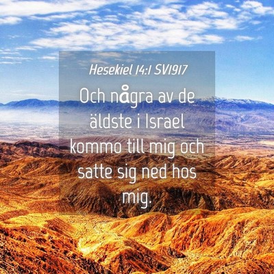 Picture 04 - Hesekiel 14:1 SV1917 - Och några av de äldste i Israel kommo till mig - Bible Verse Picture