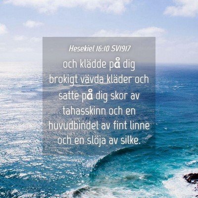 Picture 04 - Hesekiel 16:10 SV1917 - och klädde på dig brokigt vävda kläder och - Bible Verse Picture