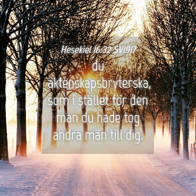 Picture 04 - Hesekiel 16:32 SV1917 - du äktenskapsbryterska, som i stället för den - Bible Verse Picture