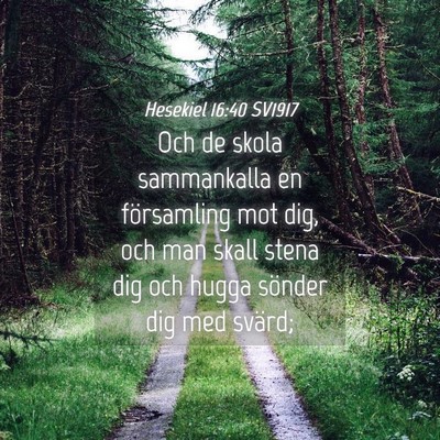Picture 04 - Hesekiel 16:40 SV1917 - Och de skola sammankalla en församling mot dig, - Bible Verse Picture