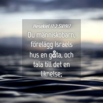 Picture 04 - Hesekiel 17:2 SV1917 - Du människobarn, förelägg Israels hus en - Bible Verse Picture