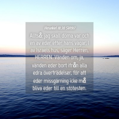 Picture 04 - Hesekiel 18:30 SV1917 - Alltså: jag skall döma var och en av eder efter - Bible Verse Picture