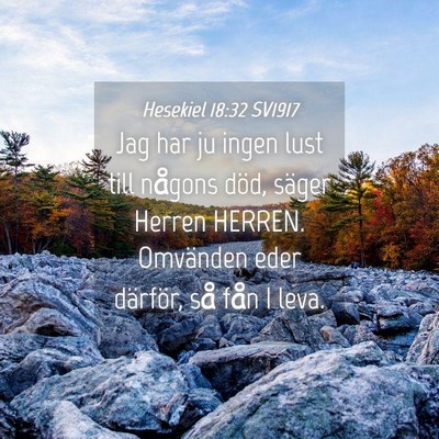 Picture 04 - Hesekiel 18:32 SV1917 - Jag har ju ingen lust till någons död, säger - Bible Verse Picture