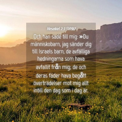 Picture 04 - Hesekiel 2:3 SV1917 - Och han sade till mig: »Du människobarn, jag - Bible Verse Picture