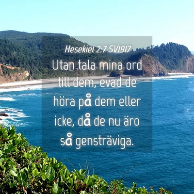 Picture 04 - Hesekiel 2:7 SV1917 - Utan tala mina ord till dem, evad de höra på - Bible Verse Picture