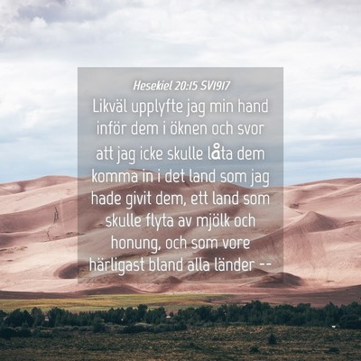 Picture 04 - Hesekiel 20:15 SV1917 - Likväl upplyfte jag min hand inför dem i öknen - Bible Verse Picture