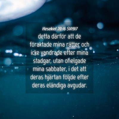 Picture 04 - Hesekiel 20:16 SV1917 - detta därför att de föraktade mina rätter och - Bible Verse Picture