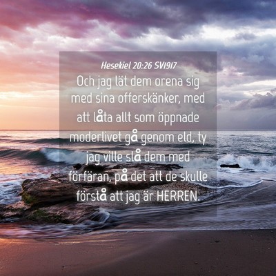 Picture 04 - Hesekiel 20:26 SV1917 - Och jag lät dem orena sig med sina - Bible Verse Picture
