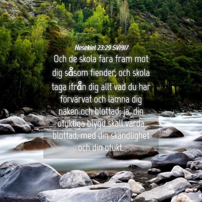 Picture 04 - Hesekiel 23:29 SV1917 - Och de skola fara fram mot dig såsom fiender, - Bible Verse Picture