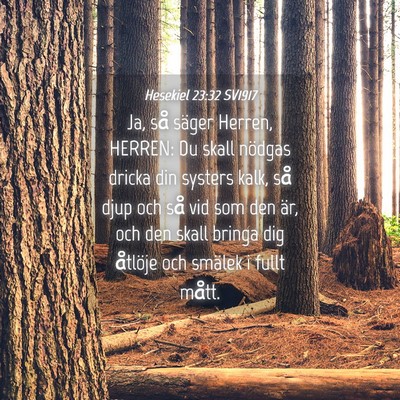Picture 04 - Hesekiel 23:32 SV1917 - Ja, så säger Herren, HERREN: Du skall nödgas - Bible Verse Picture