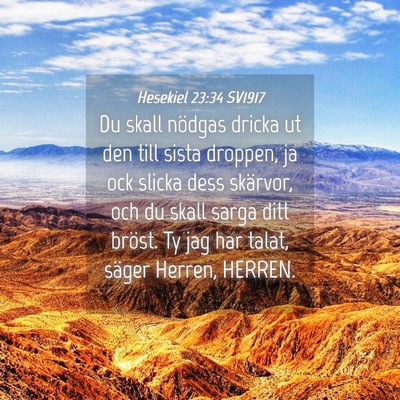 Picture 04 - Hesekiel 23:34 SV1917 - Du skall nödgas dricka ut den till sista - Bible Verse Picture