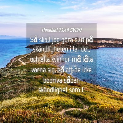 Picture 04 - Hesekiel 23:48 SV1917 - Så skall jag göra slut på skändligheten i - Bible Verse Picture