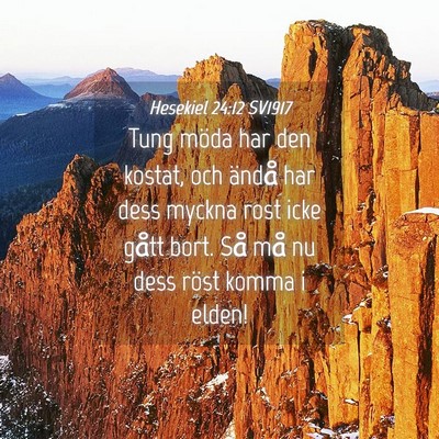 Picture 04 - Hesekiel 24:12 SV1917 - Tung möda har den kostat, och ändå har dess - Bible Verse Picture