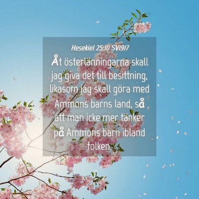 Picture 04 - Hesekiel 25:10 SV1917 - Åt österlänningarna skall jag giva det till - Bible Verse Picture